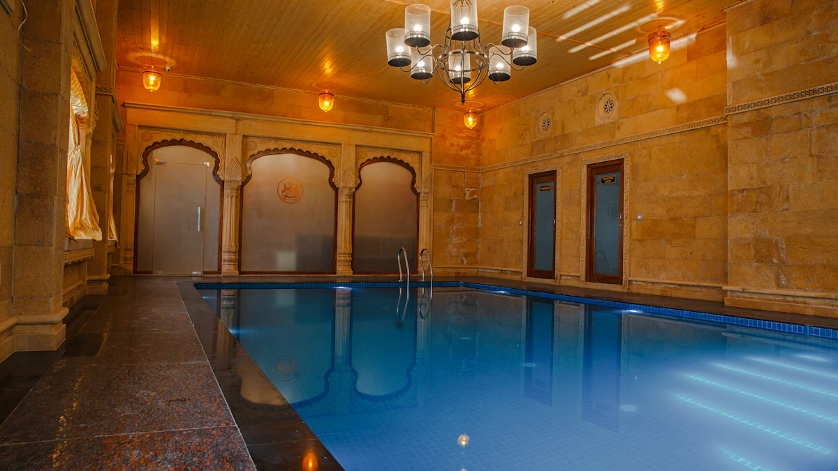Private swimming lesson in a residents&rsquo; indoor pool