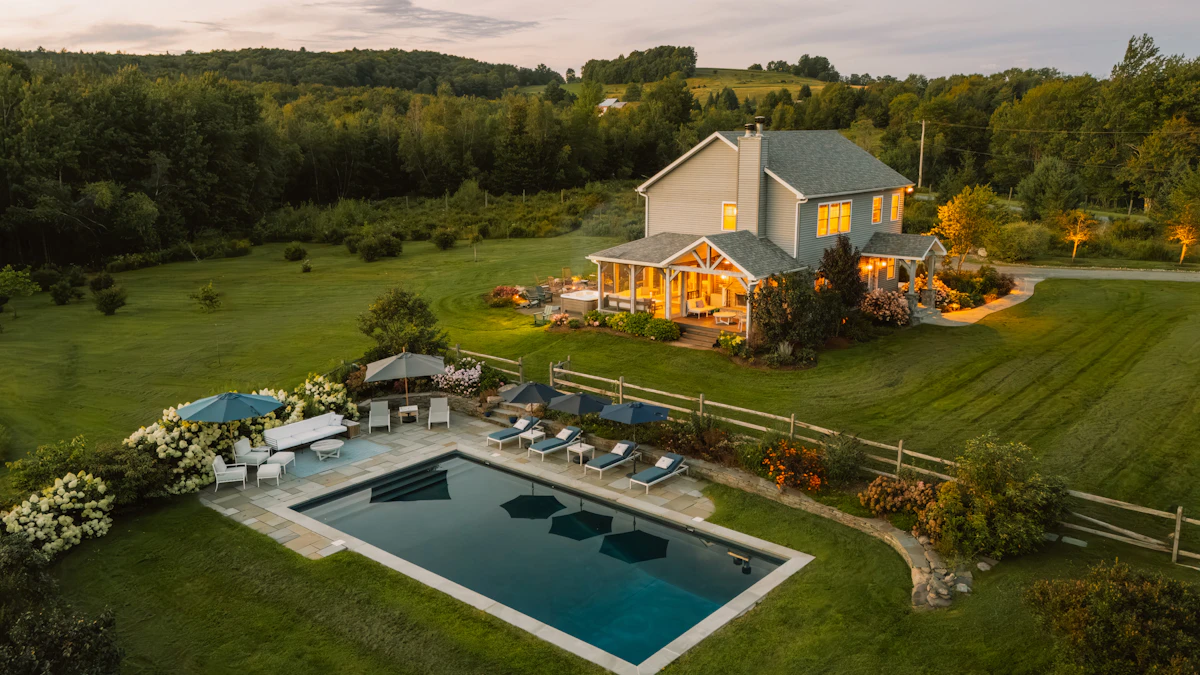 Private swimming lesson at a home pool